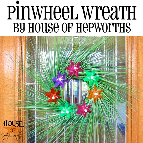 Pinwheel Wreath; dollar store style