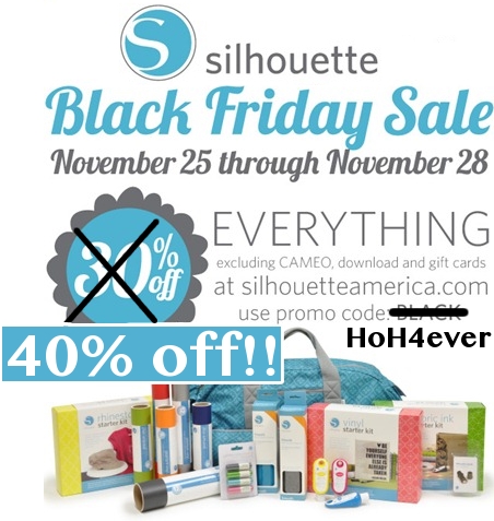 awesome SILHOUETTE discount (40% off!) and Cameo offer {Black Friday promotion}