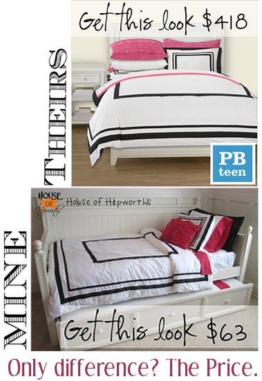 I knocked-off some PBTeen bedding and saved $355! {daughters new bedding}