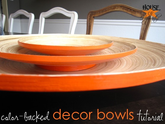 orange color-backed decor bowls tutorial