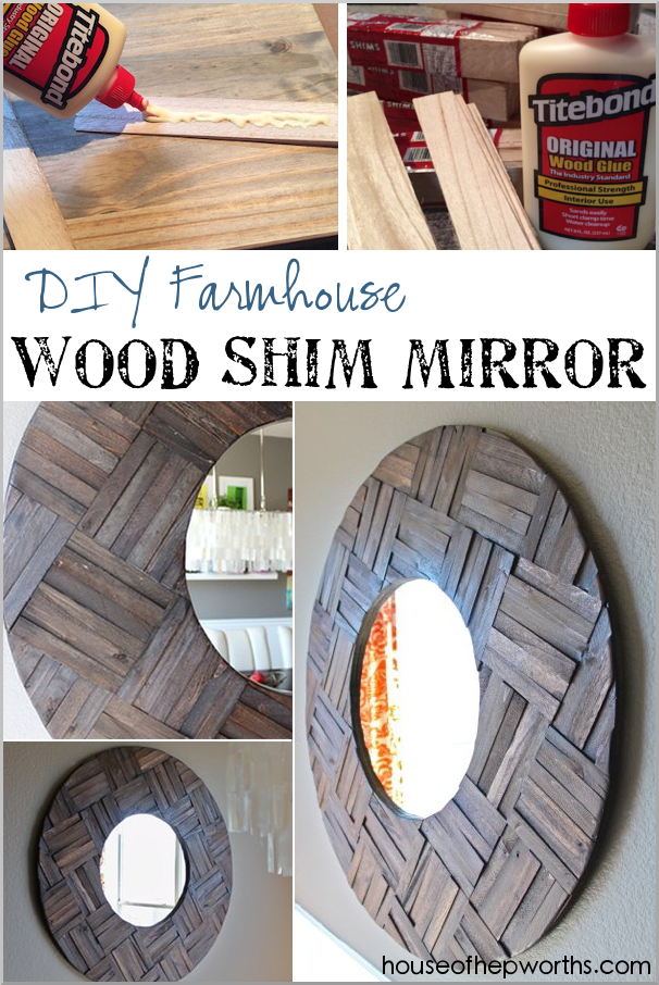 DIY Farmhouse mirror made from shims