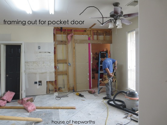 We’ve got pocket doors, counter-height walls, and under-cabinet lighting!