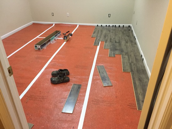Our first DIY project – laminate flooring in Ben’s basement office