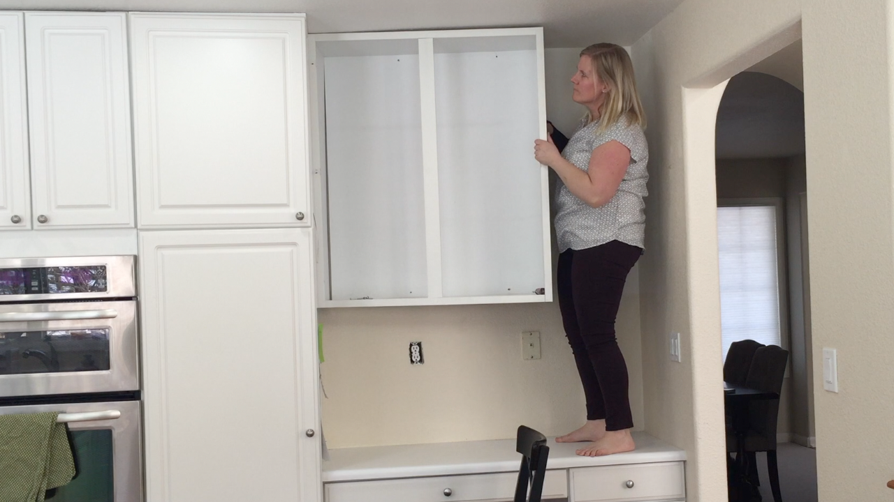  how to remove kitchen cabinets from wall