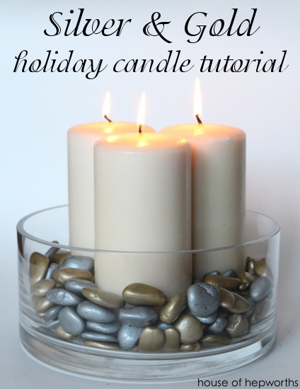 Silver & Gold holiday candle tutorial